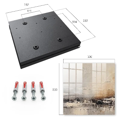 Key box for wall Abstract landscape painting