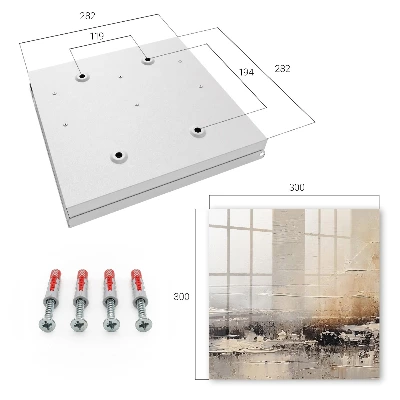 Key box for wall Abstract landscape painting