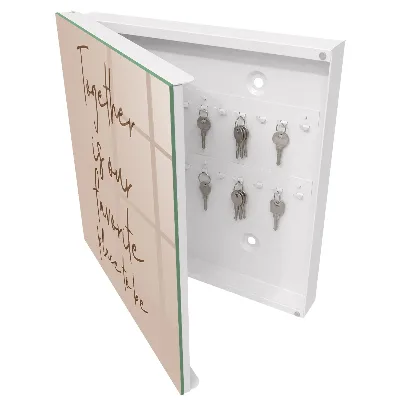 Wall mounted key box Together is our favorite place to be text