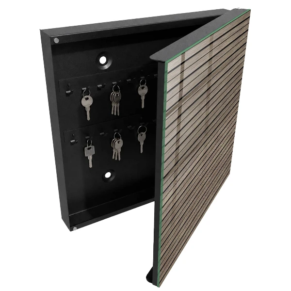 Wall mounted key box Wooden planks