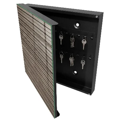 Wall mounted key box Wooden planks
