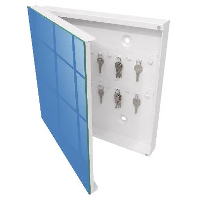 Wall mounted key box Blue color