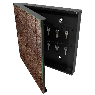 Wall mounted key box Brown wood