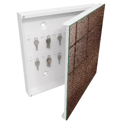 Wall mounted key box Brown wood