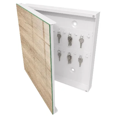 Wall mounted key box Wood texture