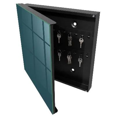 Wall mounted key box Dark turquoise