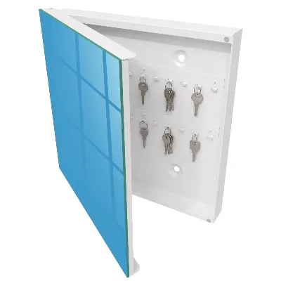 Wall mounted key box Water blue