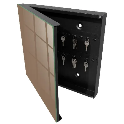 Wall mounted key box Yellowed grey