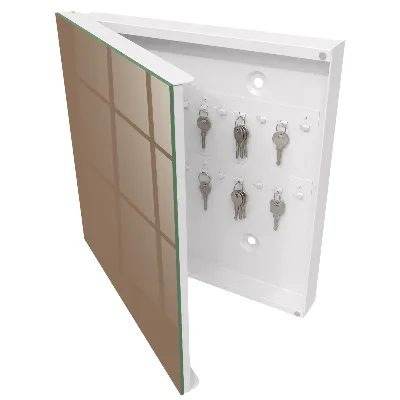 Wall mounted key box Yellowed grey