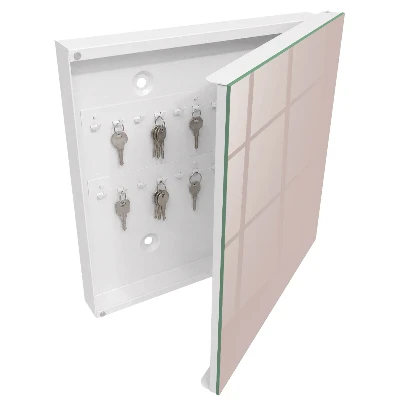 Wall-mounted key box warm muted beige finish