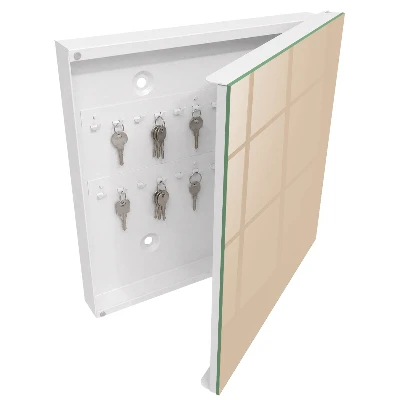 Wall mounted key box beige and orange