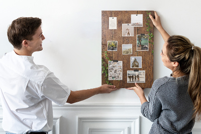 Cork board Rustic wood