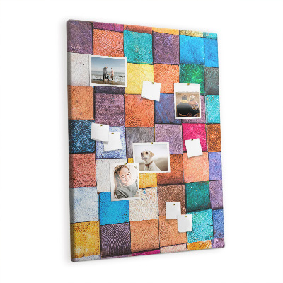 Pin board Colorfull wood cubes