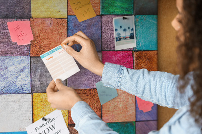 Pin board Colorfull wood cubes