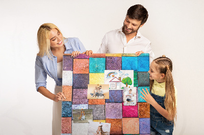 Pin board Colorfull wood cubes