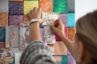 Pin board Colorfull wood cubes