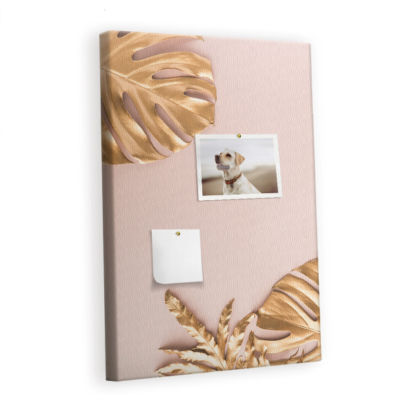 Cork pin board Gold leaves