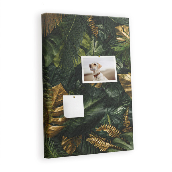 Cork notice board Tropical leaves