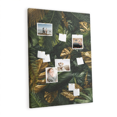 Cork notice board Tropical leaves