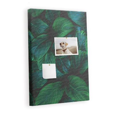 Cork memo board Big tropical leaves