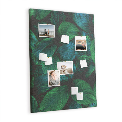 Cork memo board Big tropical leaves