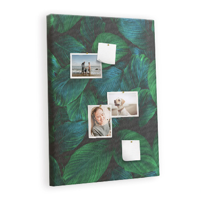 Cork memo board Big tropical leaves