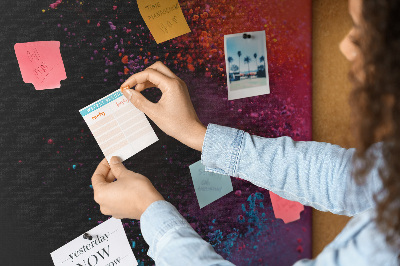 Cork memo board Color powder