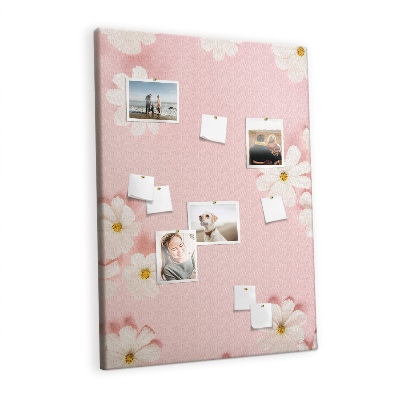 Cork memo board Daisy chamomile flowers