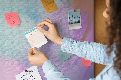 Cork memo board Pastel feather