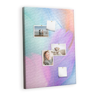 Cork memo board Pastel feather