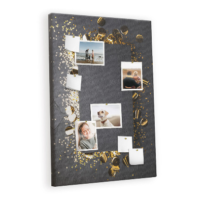 Cork display board Gold confetti