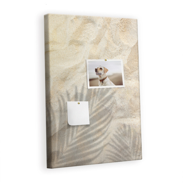 Cork memo board Palm leaf shadow