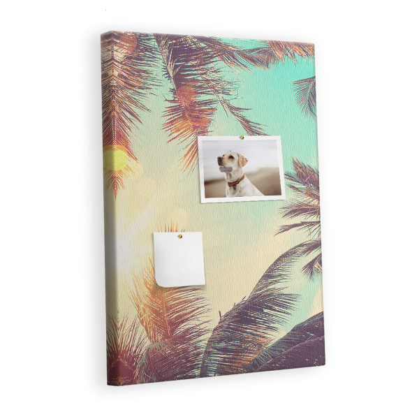 Cork notice board Tropical palm tree