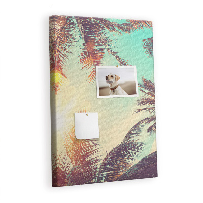 Cork notice board Tropical palm tree