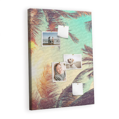 Cork notice board Tropical palm tree