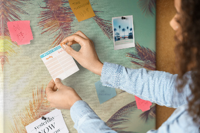 Cork notice board Tropical palm tree