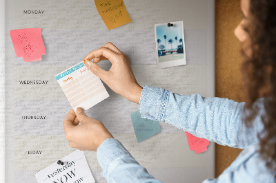 Cork pin board Meal planner