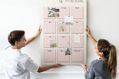 Cork board Birthday Calendar