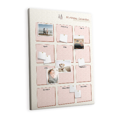 Cork board Birthday Calendar