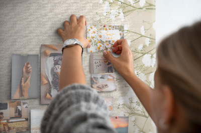 Cork memo board Gypsophila flowers