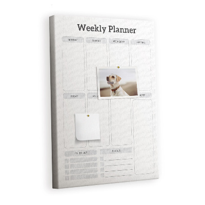 Cork memo board Weekly planner