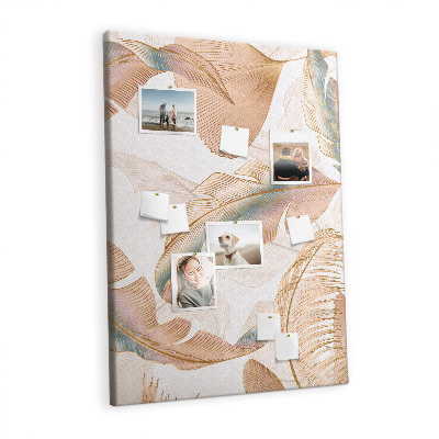 Cork memo board Pattern birds feather