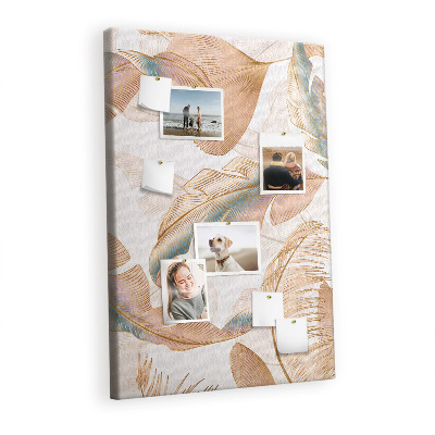 Cork memo board Pattern birds feather