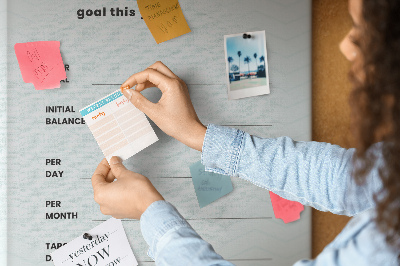 Cork memo board Goal planner