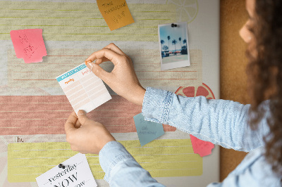 Cork pin board Menu planner