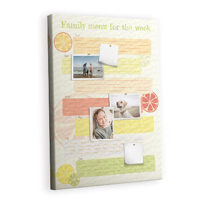 Cork pin board Menu planner