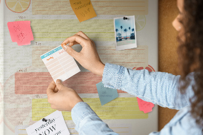 Cork pin board Menu planner