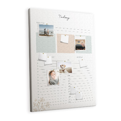 Cork pin board Today planner