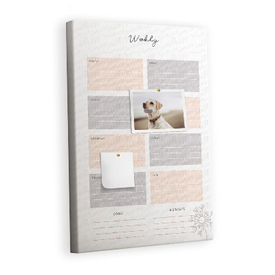 Cork pin board Weekly planner