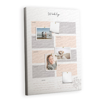 Cork pin board Weekly planner